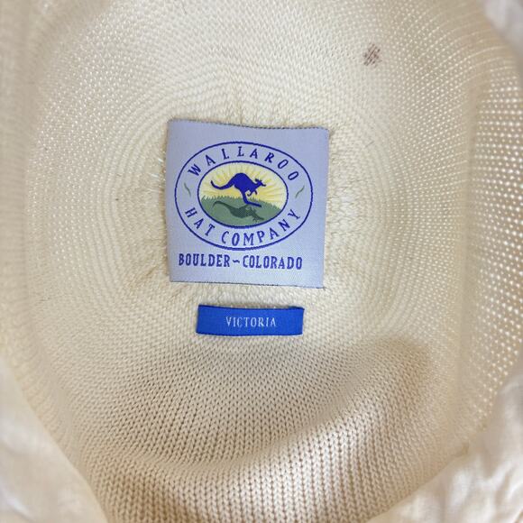 Wallaroo Victoria Sun Hat OS Beige White Travel Outdoor vacation resort - Picture 10 of 10